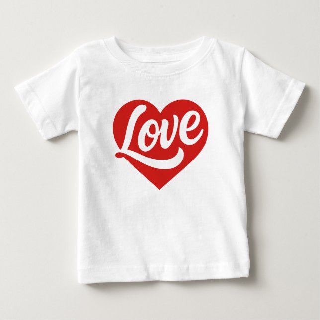 Love Heart Logo – Red Romantic Symbol  Baby T-shirt (Vorderseite)