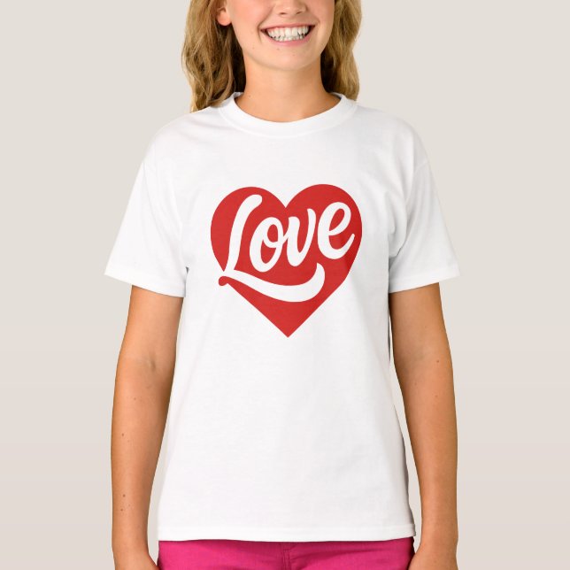 Love Heart Logo – Red Romantic Symbol T-Shirt (Vorderseite)