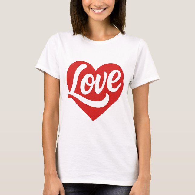 Love Heart Logo – Red Romantic Symbol T-Shirt (Vorderseite)