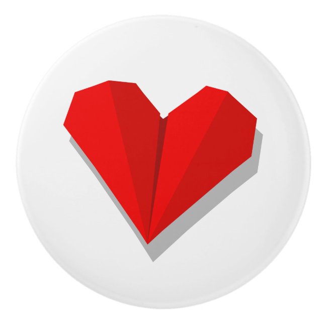 Love Heart Origami Vector Abbildung Keramikknauf (Vorderseite)