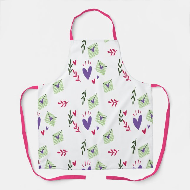 Love heart pattern for Valentine's Day Apron Schürze (Vorderseite)