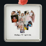 Love Heart Photo Collage Ornament Aus Metall<br><div class="desc">A product featuring a beautiful design of multiple photos collage forming a love heart shape. Upload your own photos to use and change the default photos. It's very easy to do.</div>