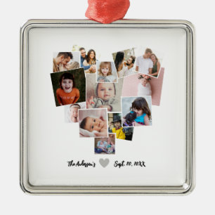 Love Heart Photo Collage Ornament Aus Metall