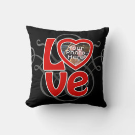 Love Heart Photo Frame Coussin personnalisé