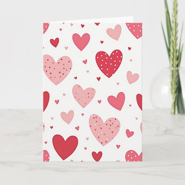 Love Heart Polka Dot Card Karte (Vorderseite)