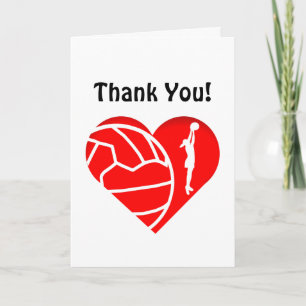 Love Heart Silhouette Netball Thank You Dankeskarte