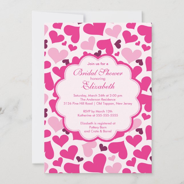 Love Heart Spring Invitation de douche nuptiale (Devant)