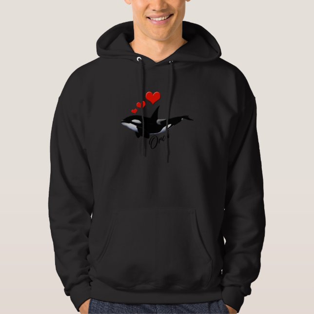 Love Heart The Orca Whale Sea Idea Orca Hoodie (Vorderseite)