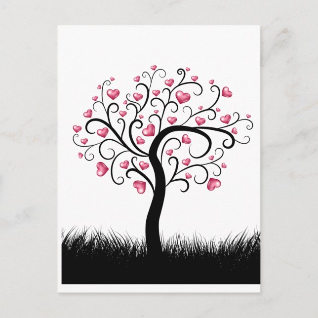 Love Heart Tree Romantique pour Valentines Carte d (Devant)