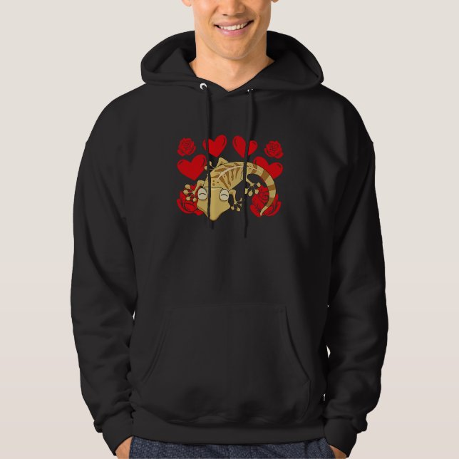 Love Heart Valentine's Day Roses Leopard Gecko Boy Hoodie (Vorderseite)