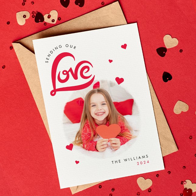 Love Heart Valentines Jour Carte photo personnalis (Créateur téléchargé)