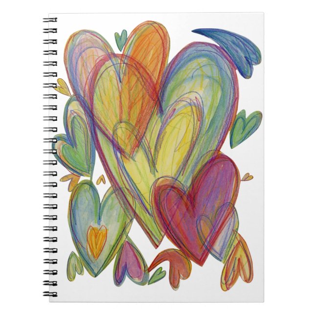 Love Hearts Colorful Liebe Journal Notizblock (Vorderseite)