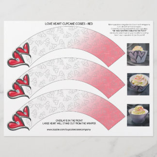 Love Hearts Cupcake Cosie - Rouge