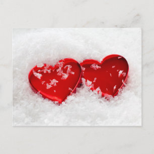 Love Hearts dans la carte postale Neige