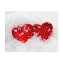 Love Hearts dans la carte postale Neige