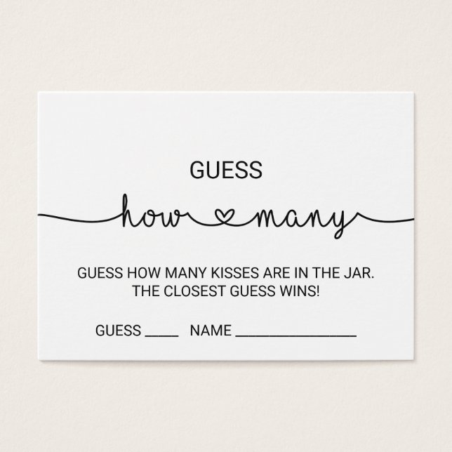 Love Hearts Devinez Combien De Baisers Cartes De J (Devant)