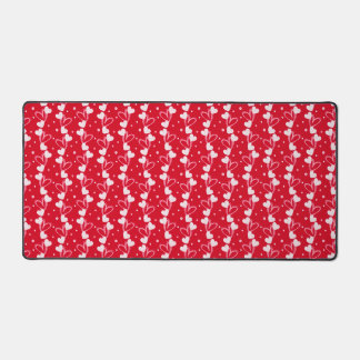 Love Hearts Doddles, Red, Desk Mat