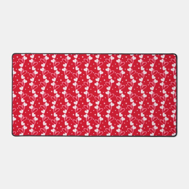 Love Hearts Doddles, Red, Desk Mat Schreibtischunterlage (Vorderseite)