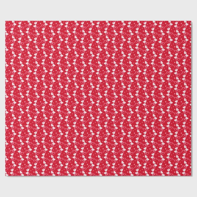 Love Hearts Doddles, Red, Wrapping Paper Geschenkpapier (Flach)