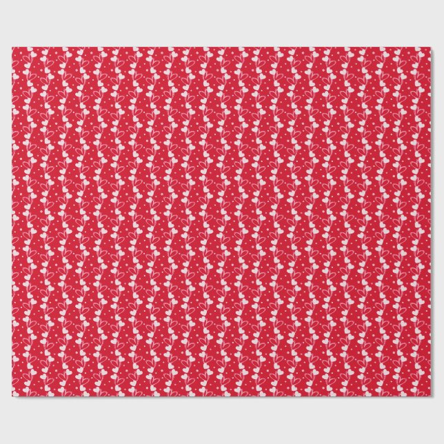 Love Hearts Doddles, Rot, Geschenkpapier (Flach)