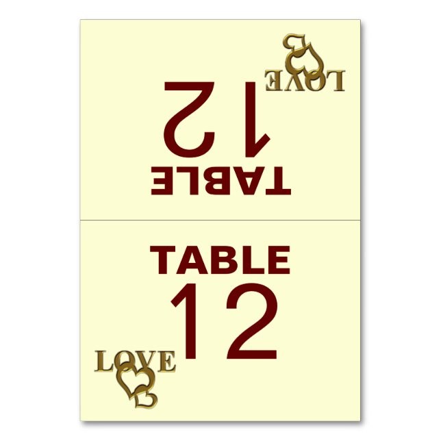 Love Hearts et Red Rose Mariage Carte de table pli (Par défaut)