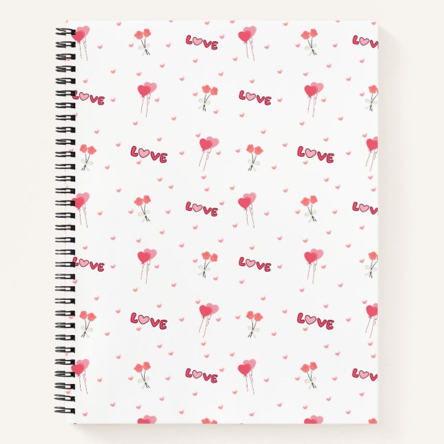 Love & Hearts Notebook Notizbuch (Vorderseite)