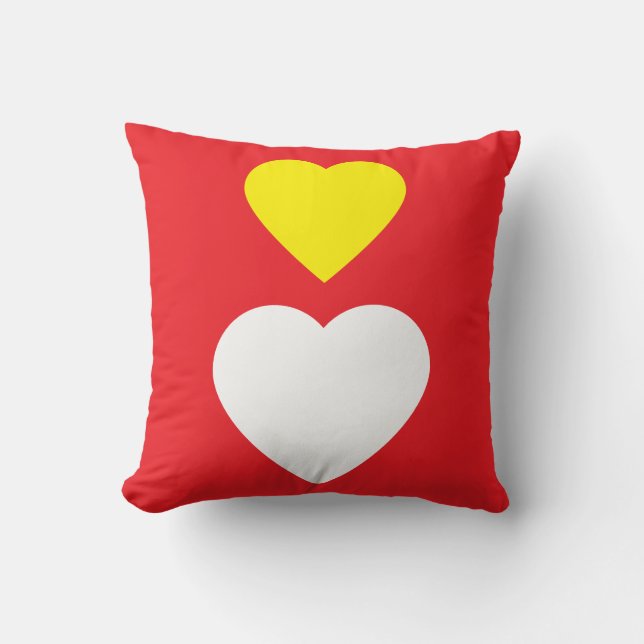 Love Hearts on Bright Red Classical Unique Simple Kissen (Vorderseite)