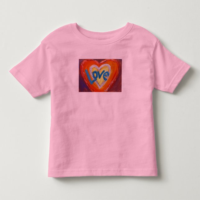 Love Hearts Onduler Mot Inspirationnel Art T-Shirt (Devant)