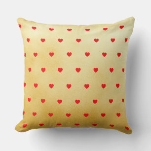 Love Hearts Rot und Gold Kissen