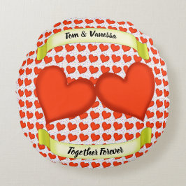 Love Hearts Round Pillow Rundes Kissen