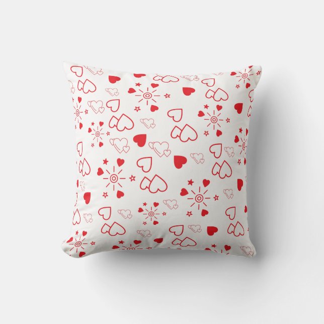 Love hearts seamless pattern kissen (Vorderseite)