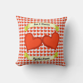 Love Hearts Square Kissen