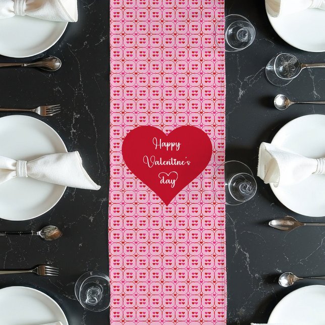Love Hearts Table Runner Sweet Valentine Gift Großer Tischläufer (Love Hearts Table Runner Sweet Valentine Gift)