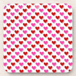 Love Hearts Valentine's Day Pattern Getränkeuntersetzer