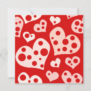 LOVE Hearts Valentinstag Designer Quadrat Notizkar Feiertagskarte