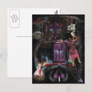 Love Highway Mixed Media Goth Horror Originale Kun Postkarte