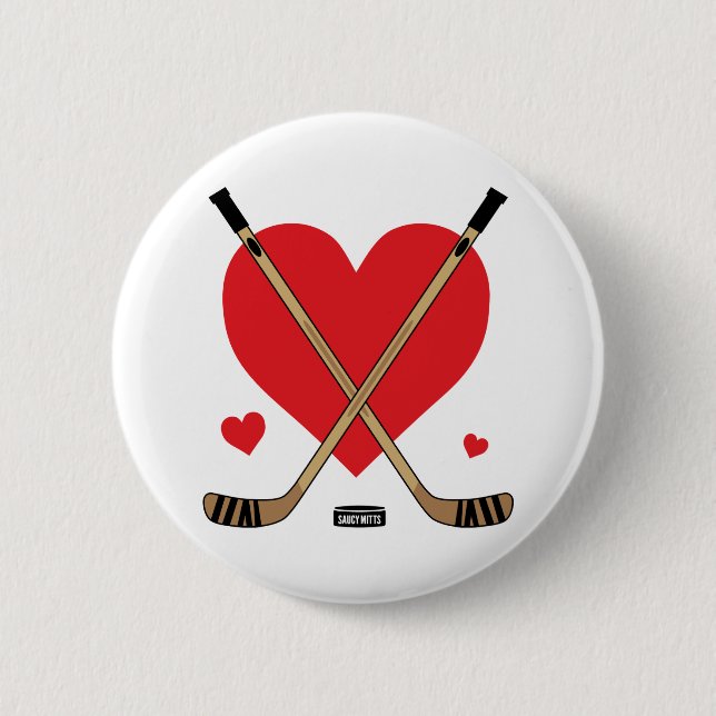 Love Hockey Sticks Girls Hockey Flair Pin Button (Vorderseite)
