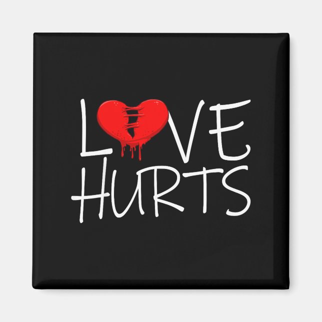 Love Hurts Broken Heart Divorce Breakup Heartbroke Magnet (Vorne)