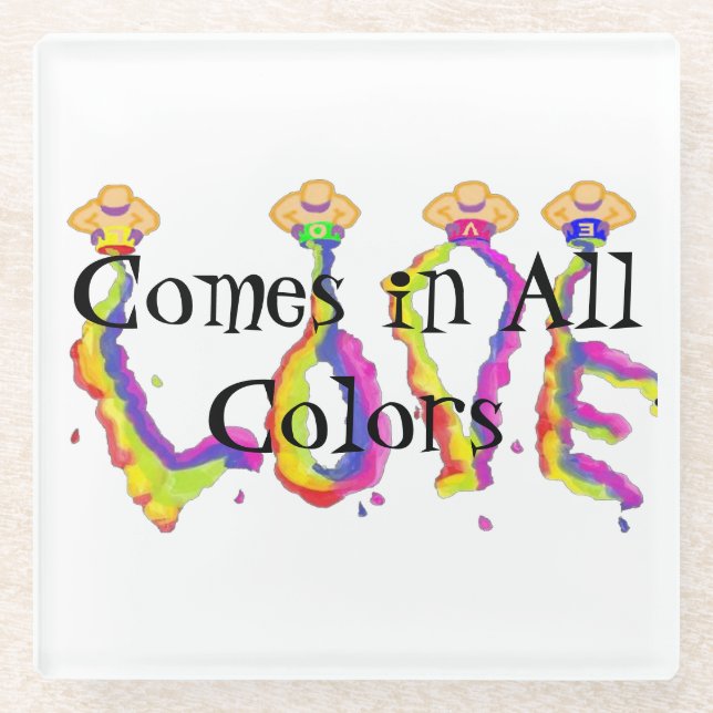 Love in All Colors Glasuntersetzer (Vorderseite)