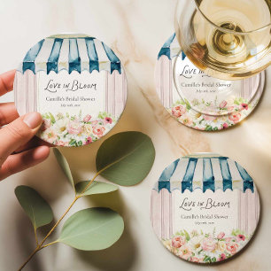 Love in Bloom Blumenmarkt-Junggesellinnen-Abschied Runder Pappuntersetzer