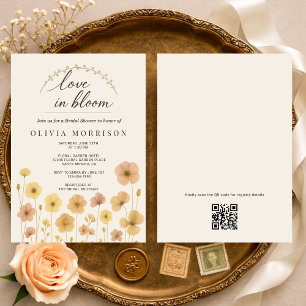 Love In Bloom Boho Code QR Invitation de Fête de M