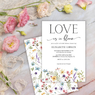 Love in Bloom floral Butterfly Bridal Shower Einladung