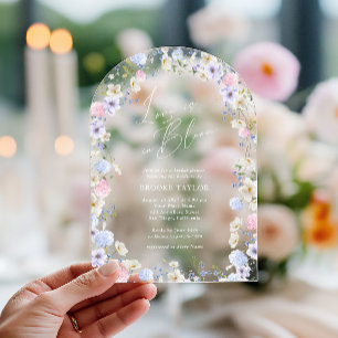 Love In Bloom Florale Hochzeit Brautparty in Rosa  Acryleinladungen