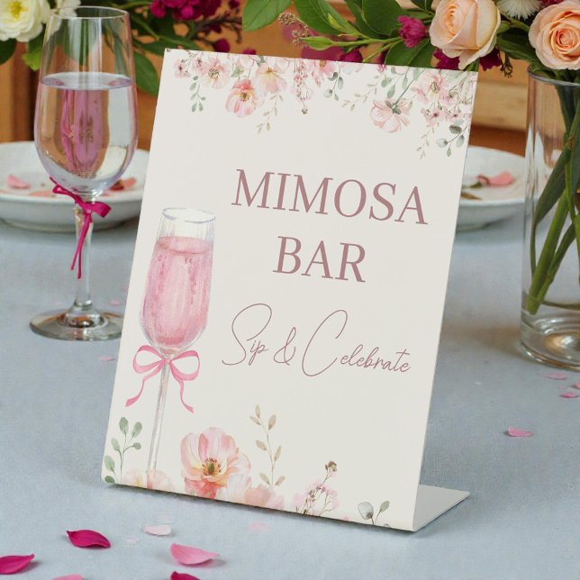 Love in Bloom Mimosa Bar Bridal Shower Sockelschild (Von Creator hochgeladen)