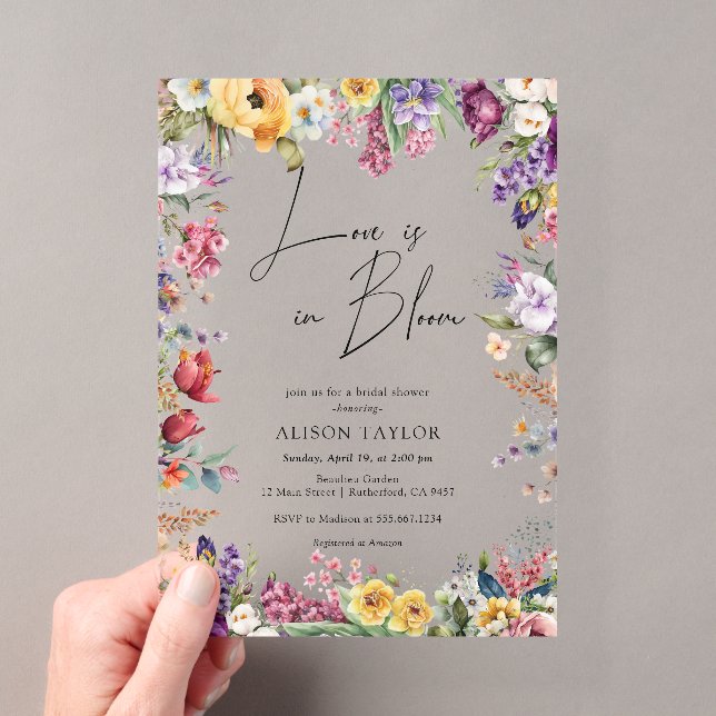 Love In Bloom Spring Floral Bridal Shower  Acryleinladungen (Insitu (Handheld))