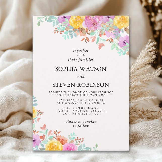 Love in Bloom spring flowers wedding Einladung (Von Creator hochgeladen)