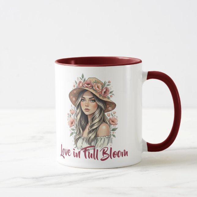 Love in Full Bloom Floral Watercolor Mug Tasse (Rechts)