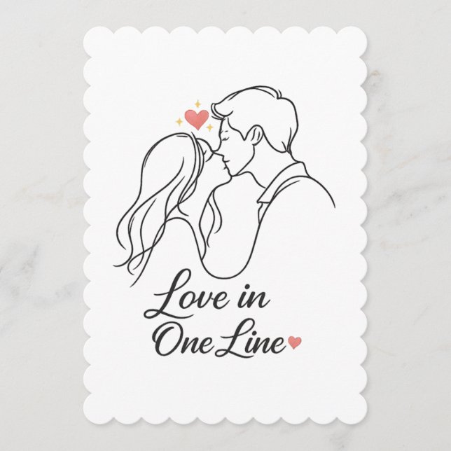 "Love in One Line – Minimal Romantic Couple Card | Programm (Vorderseite)