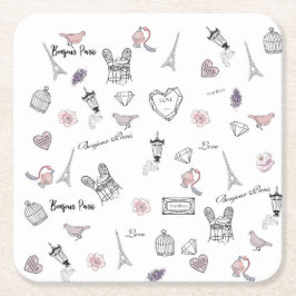 Love in Peris Bohemian Rechteckiger Pappuntersetzer