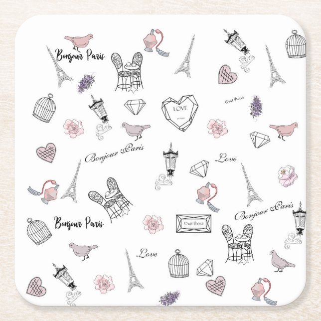 Love in Peris Bohemian Rechteckiger Pappuntersetzer (Vorderseite)